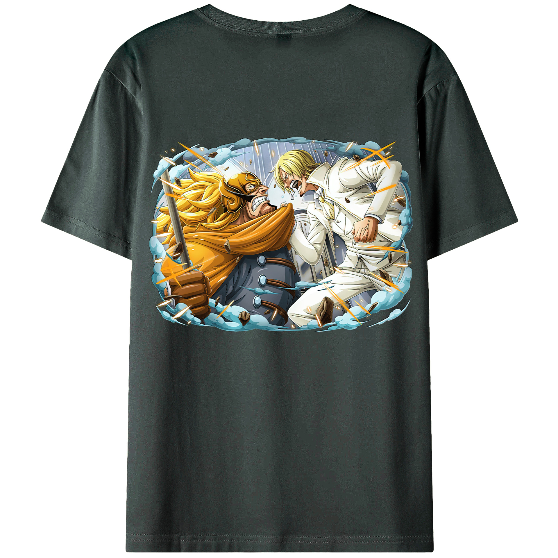（画像用） ワンピース サンジ ONE PIECE Sanji 綿100％ メンズ半袖Tシャツ（バックプリント） 通気性